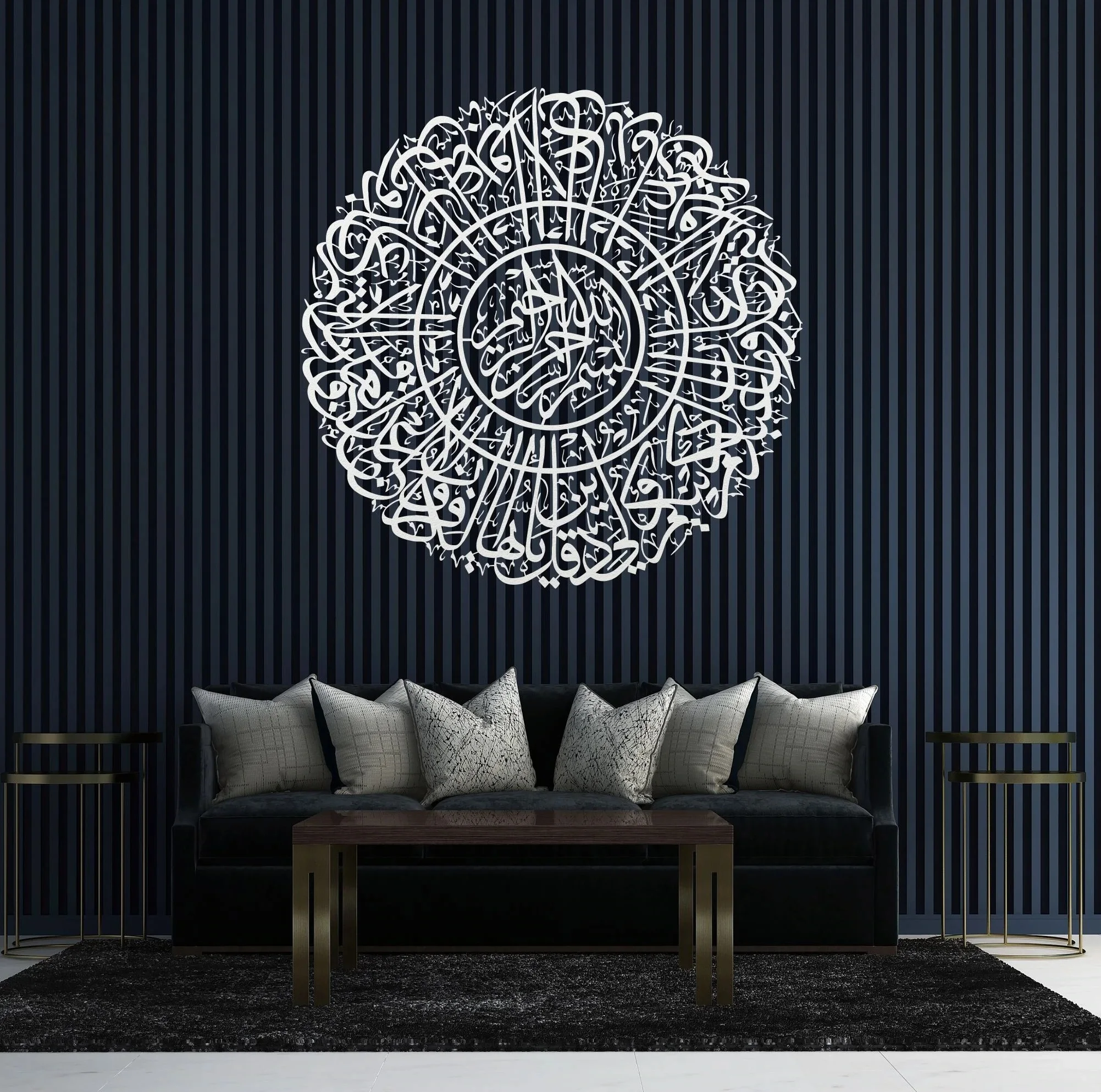 

Etgdecor Kafirun Metal Wall Decor Black Metal Wall Art Eloctrostatic Painting Indoor and Outdoor Usage
