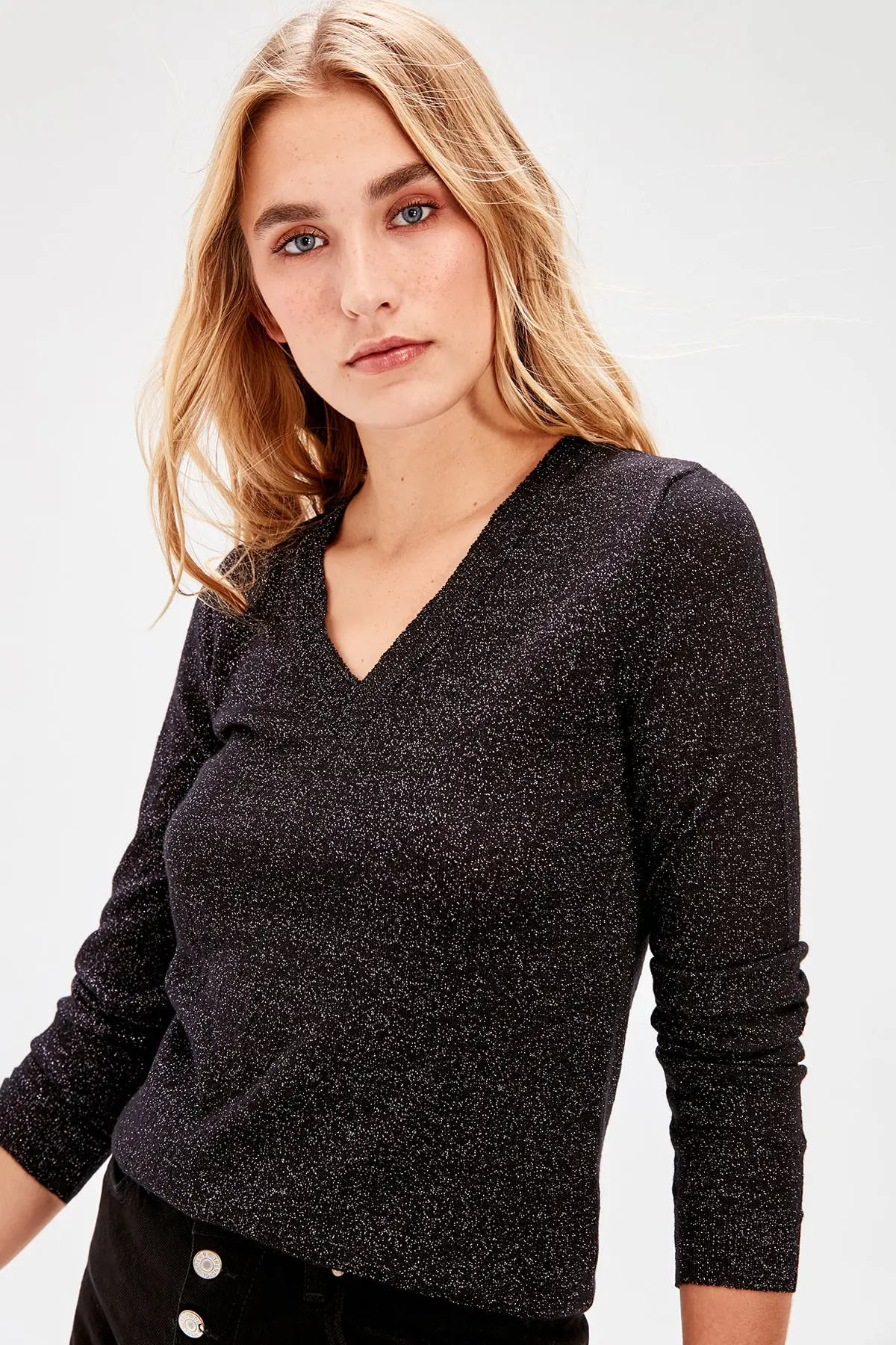 Трикотажный Свитер Trendyol Black Lurexli TWOAW20ZA0039| |