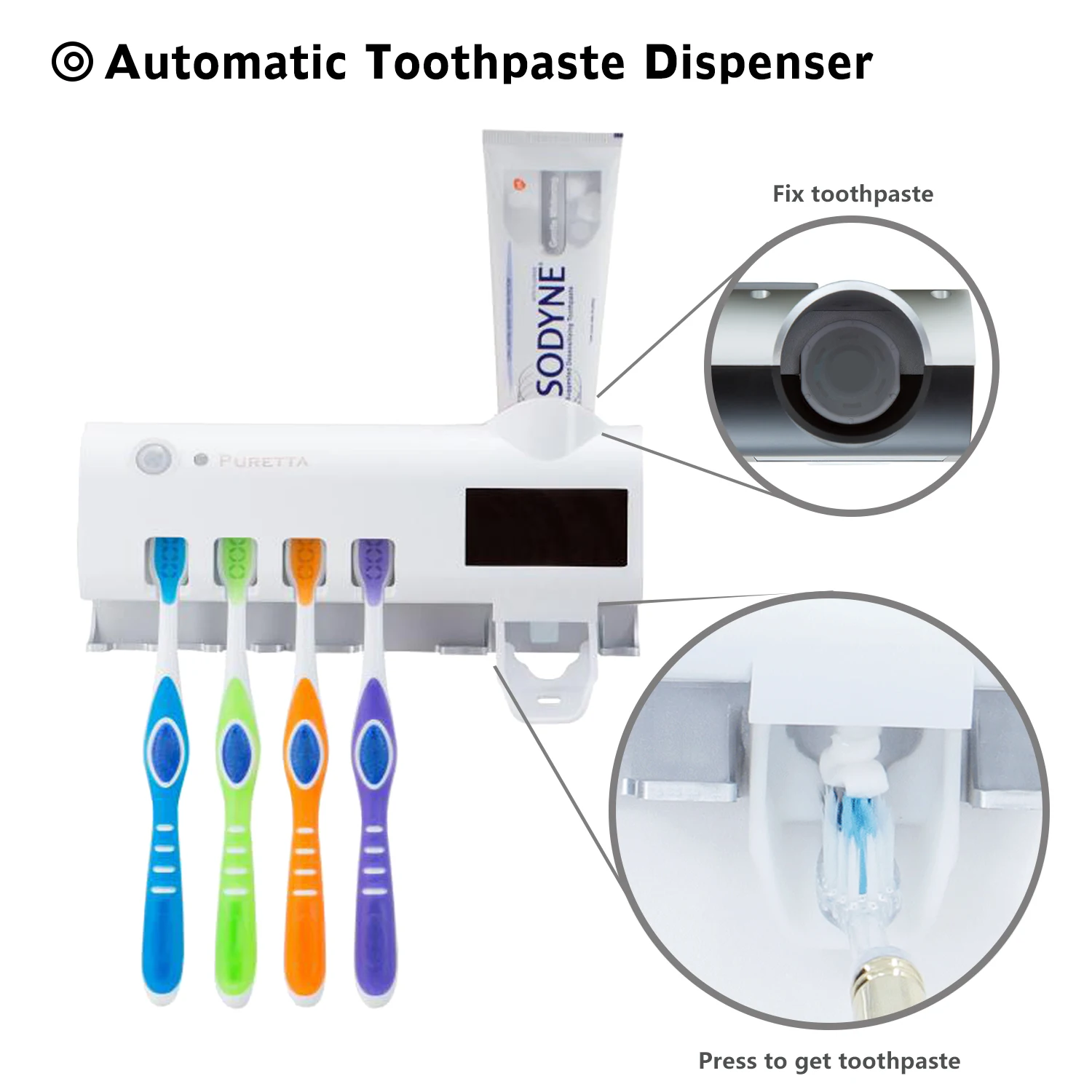 Антибактериальный стерилизатор со светодиодной УФ подсветкой держатель для