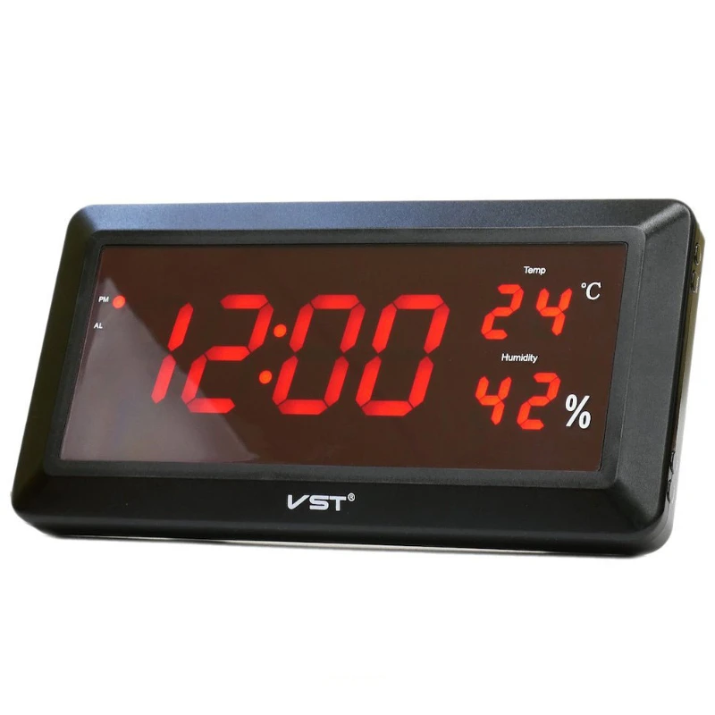 Цифровые настенные часы VST 780S-1 измерение влажности и температуры 33.5×17×3.5 см