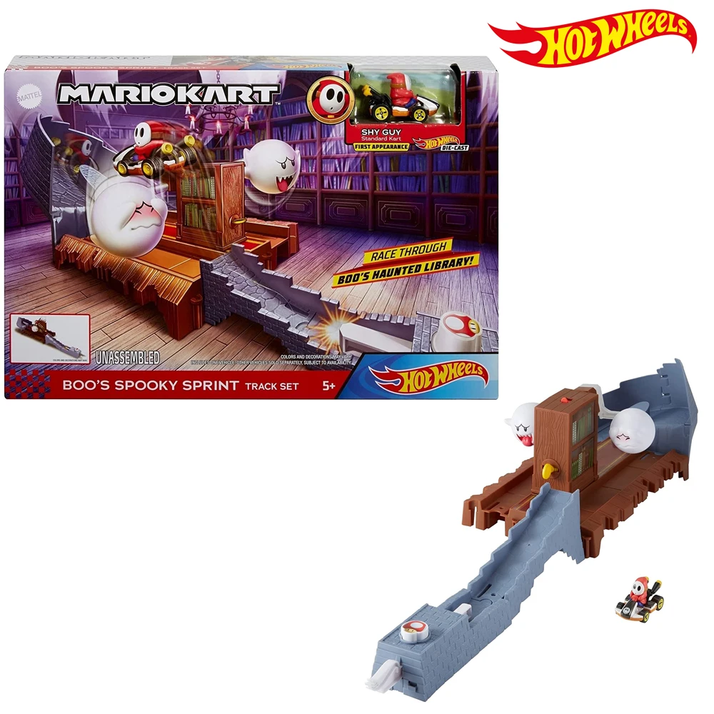

Hot Wheels Mario Kart Mad Creatures Playset GCP26 - Boo'S Spooky Sprint Toys For Children Birthday Original Product Kids Diecast