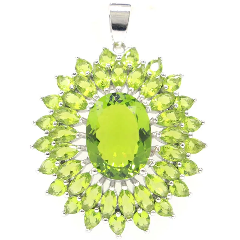 44x32 мм большой европейский дизайн создан Зеленый Перидот для дам свидание