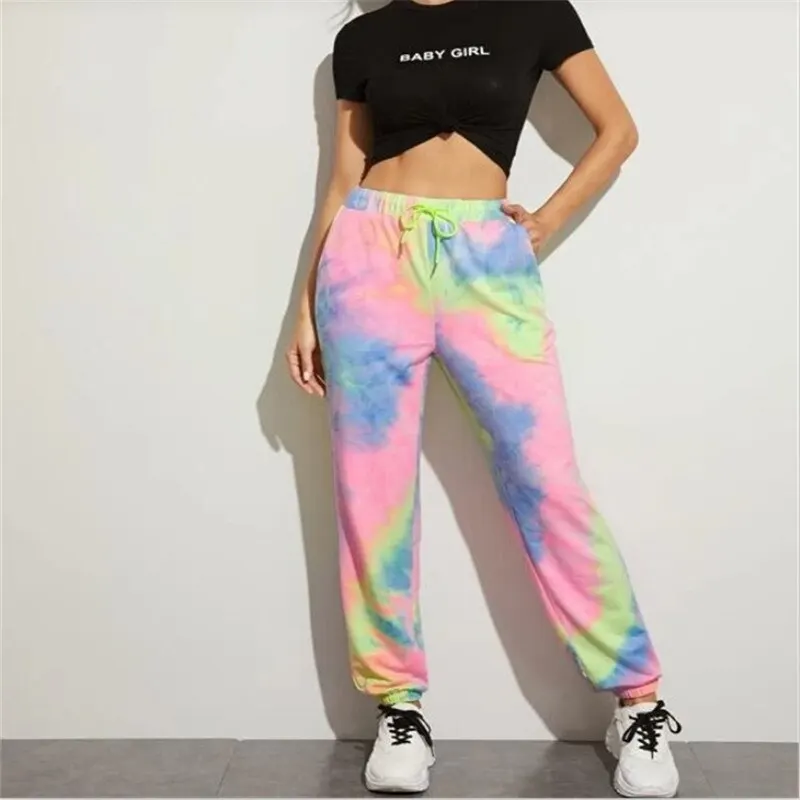 Женские повседневные брюки в стиле Харадзюку домашняя одежда с принтом