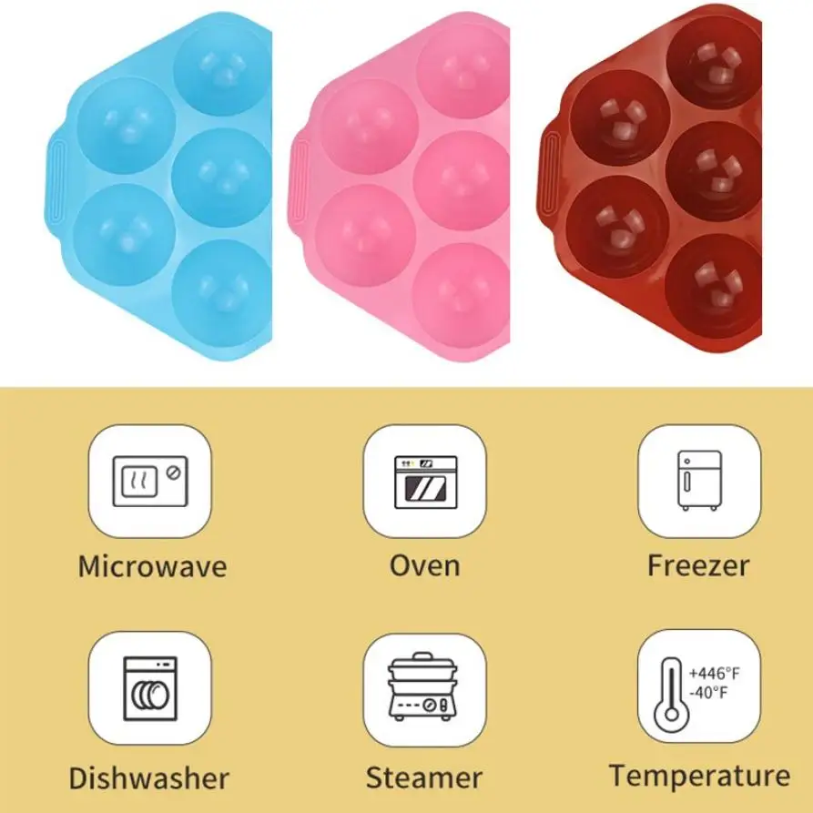 

Half Sphere Silicone Soap Molds Bakeware Cake Decorating Tools Pudding Jelly Chocolate Fondant Mould Ball Shape Biscuit Tool