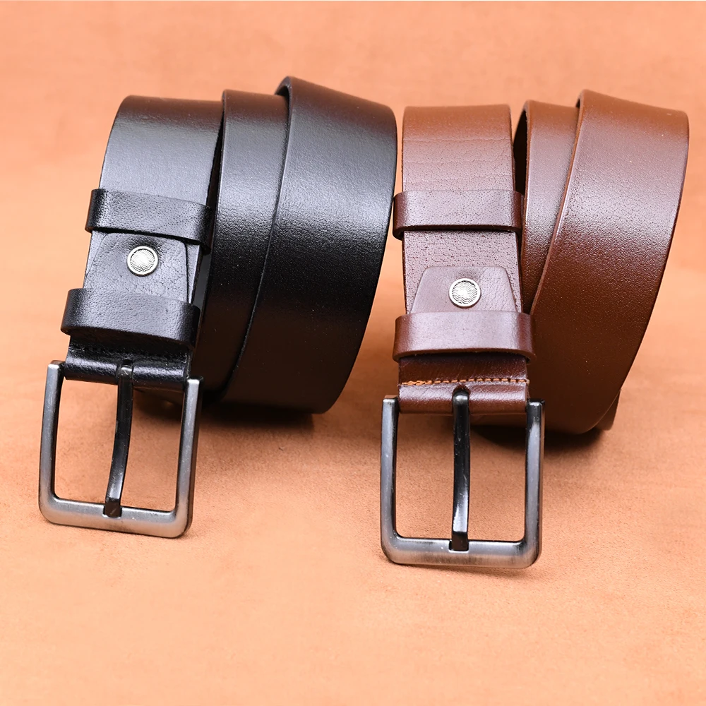Tanyeli Leather Belts for Men High Quality Original Cowhide Genuine Luxury Handmade Designer Fashion Pin Buckle
