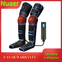 leg air compression massager heated for foot and calf thigh circulation with handheld controller 6 massager modes for family