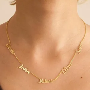 Ожерелье из нержавеющей стали семейное ожерелье, розовое золото