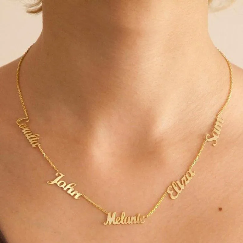 Персонализированные 5 наименований семейное ожерелье из нержавеющей стали на