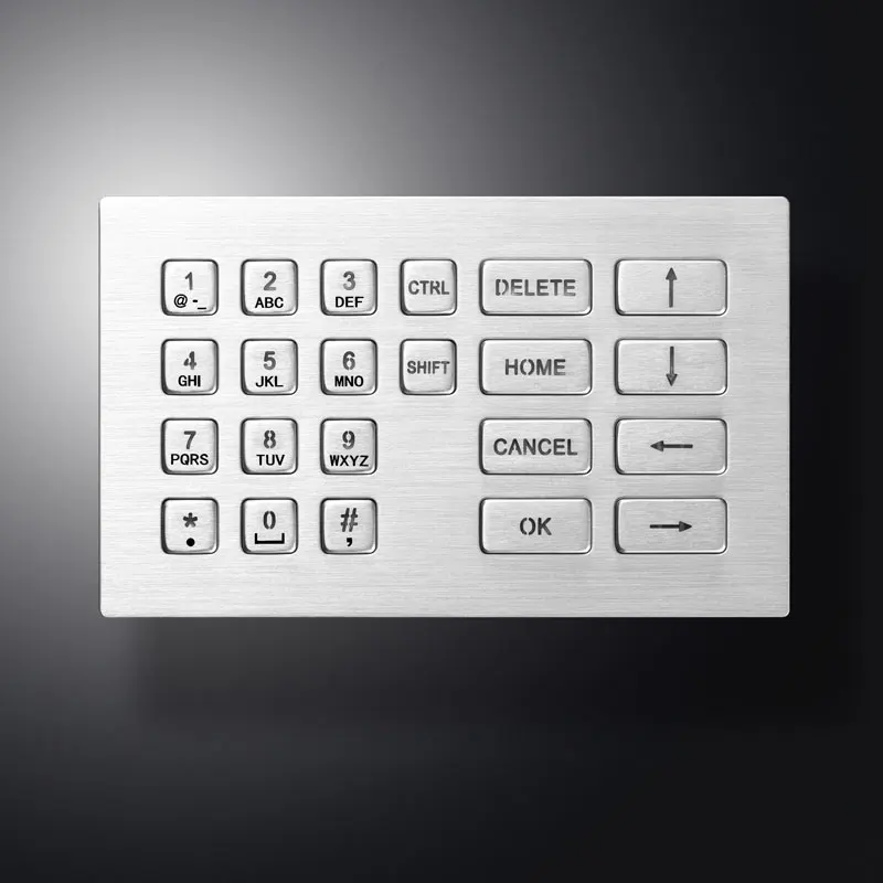 

Металлическая USB матричная интерфейсная промышленная мини-клавиатура с подсветкой из нержавеющей стали, цифровая клавиатура для киоска, 22 клавиши