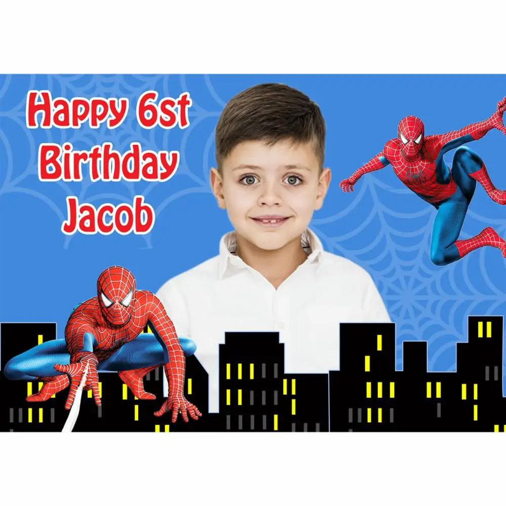 

100x150 cm Personalized Spiderman Photo Background,