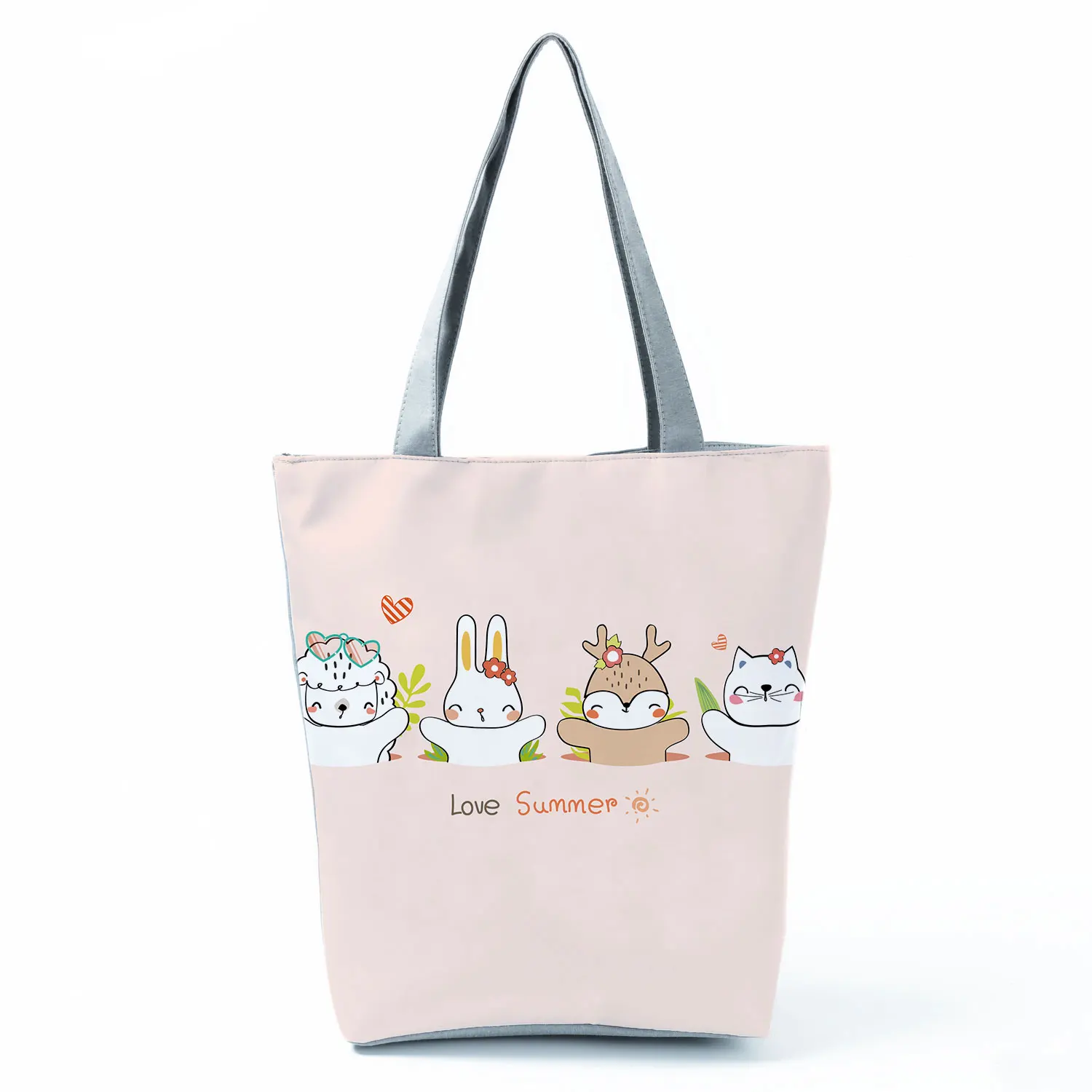 

Animal Print Shoulder Bag Rabbit Pattern Tote Summer All-Match Women's Casual Bag High Quality Shopping Bag Portable Travel Bag