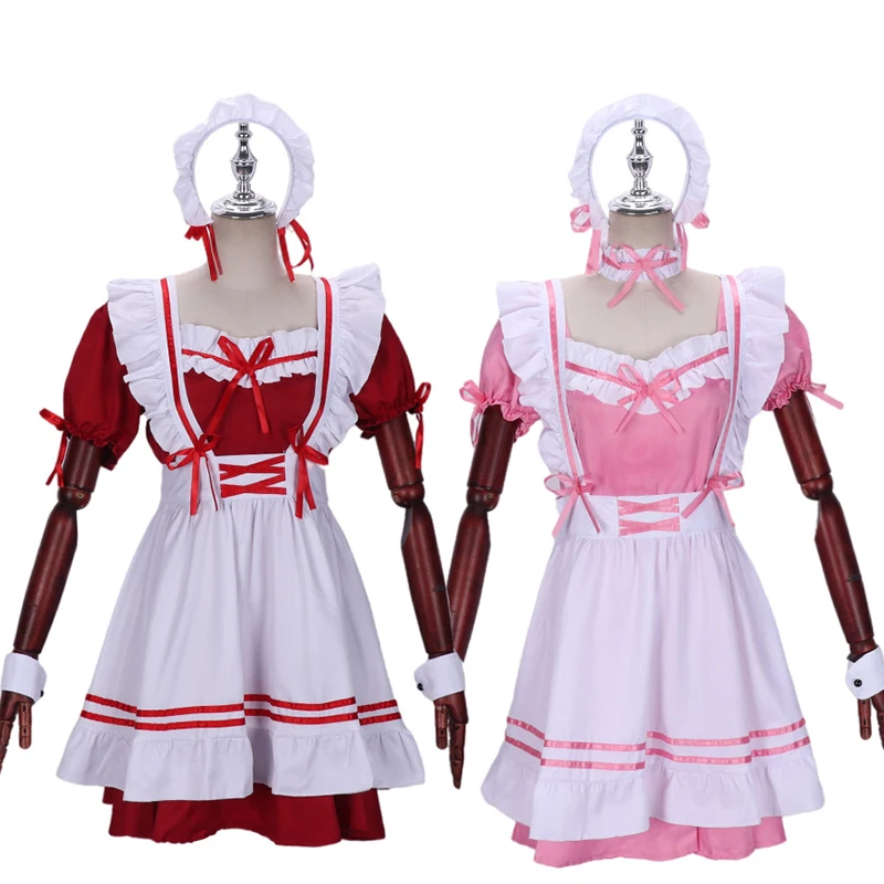 

Anime Miracle Nikki Cosplay For Women Red Sexy Fancy Dress Halloween Costume Outfit Pink Japanese Lolita Maid Cosplay