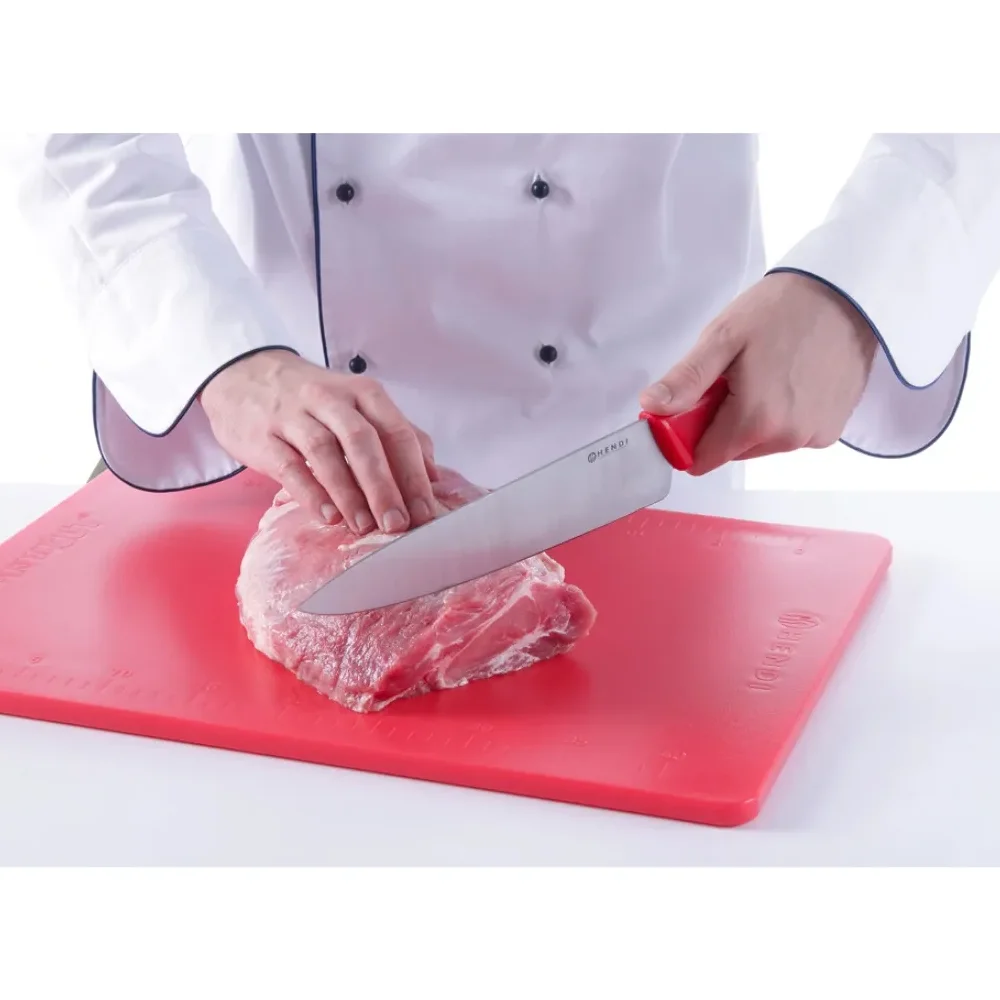 Профессиональная разделочная доска HENDI стандарт HACCP 600х400х18 мм красная 825617 | Дом и