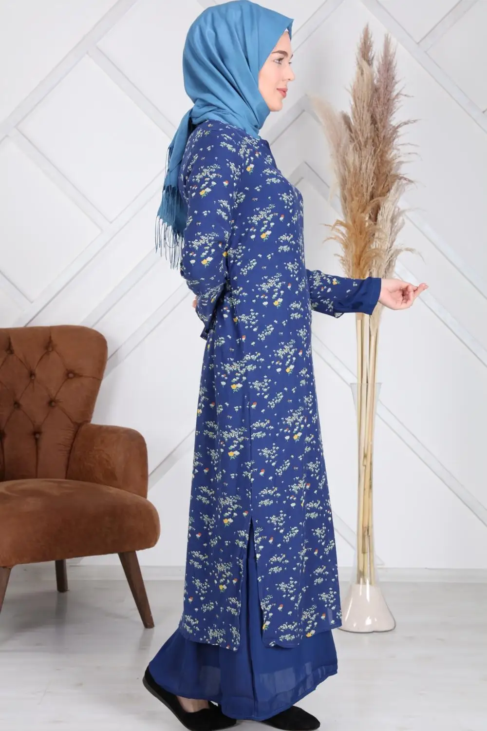 Платья с длинным рукавом, элегантные, двухслойные, из натуральной хлопчатобумажной ткани, Турция, мусульманский хиджаб Flover, кафтан, 2021