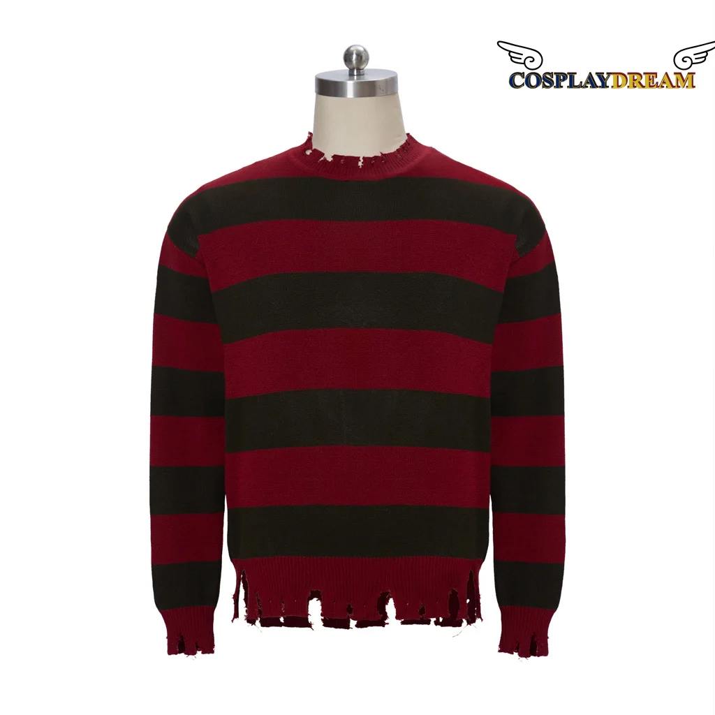 

Косплей мечта Косплей свитер Freddy Kruege Косплей Костюм Красные Полосатые наряды из фильма фото Хэллоуин косплей