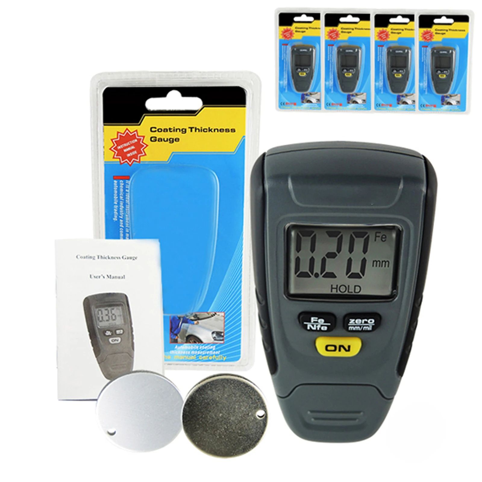 Цифровой толщиномер для лакокрасочного покрытия толщиной 1 25 мм 4 шт.|gauge meter|gauge