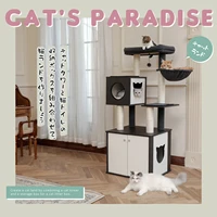 Luxury Cat Tree Tower with Cabinet Wood Cat Tree Post Toy Large Spacious Perch for Cats Sleep Hummock rascador gato arbre à chat