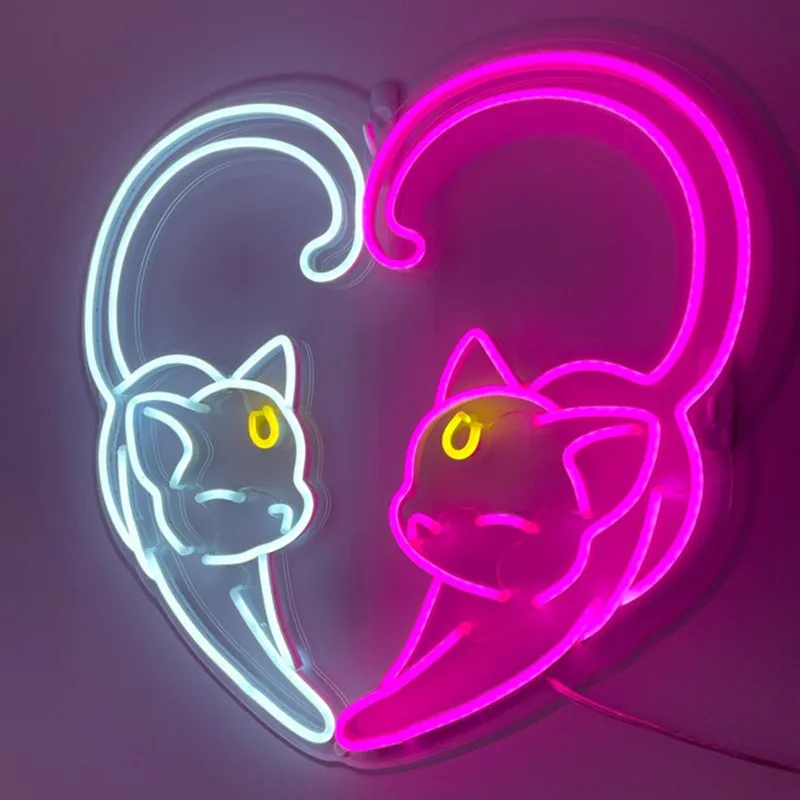 Anime Sailor Moon-Luna and Artemis Custom Neon Sign Bedroom Decor Game Room Wall Decor Led Neon Light Gifts Sign Anime Sign