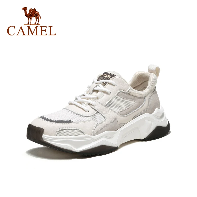 

CAMEL 2021 New Summer Autumn Mesh Men Casual Shoes Breathable Platform Thick Heel Chunky Sneakers Men Comfortable Walking Shoes