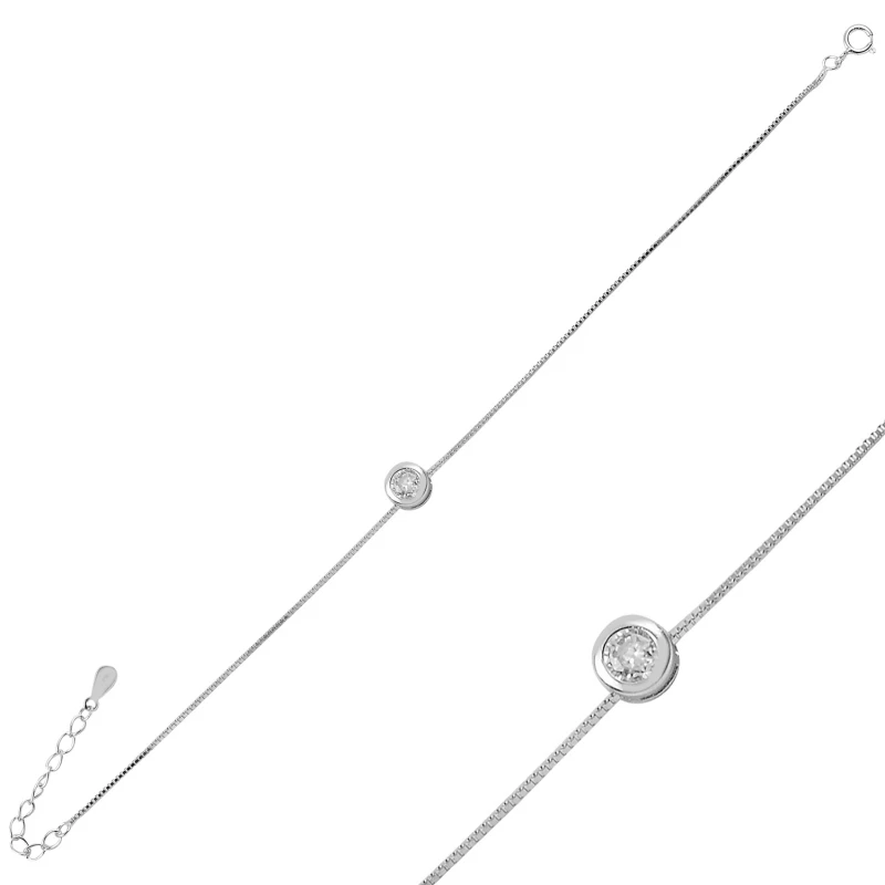 

Silver 925 Sterling 5mm Zircon Engagement Bracelet
