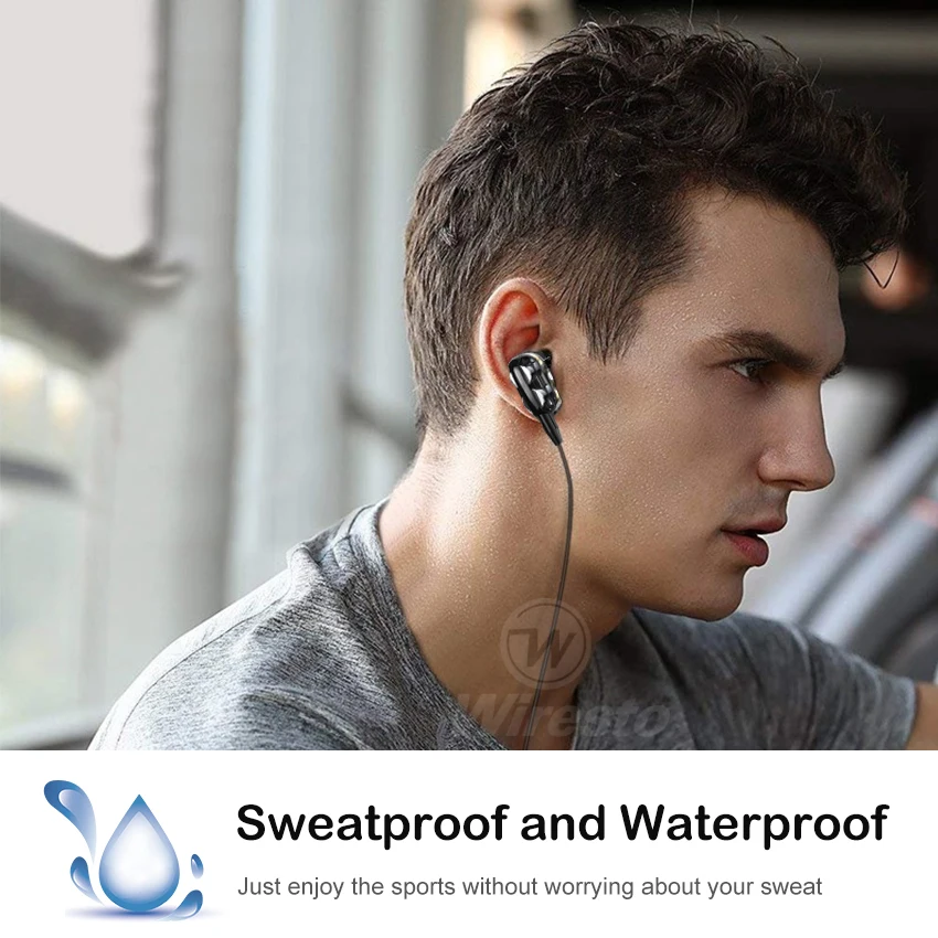 Проводные наушники-вкладыши Wiresto звуконепроницаемые затычки с четырехъядерным