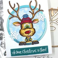 happy holidays christmas deer clear stamp and cutting dies diy card album make scrapbook crafts stencil new supplies 2020