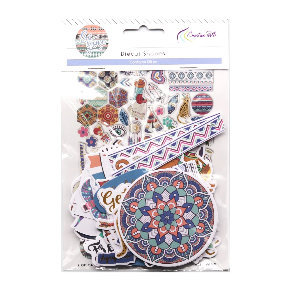 

Creative Path 138pcs Paper Diecuts Ephemera Shapes Embellishments Foil Design Crafts Scrapbooking Cardmaking Journal Decoration