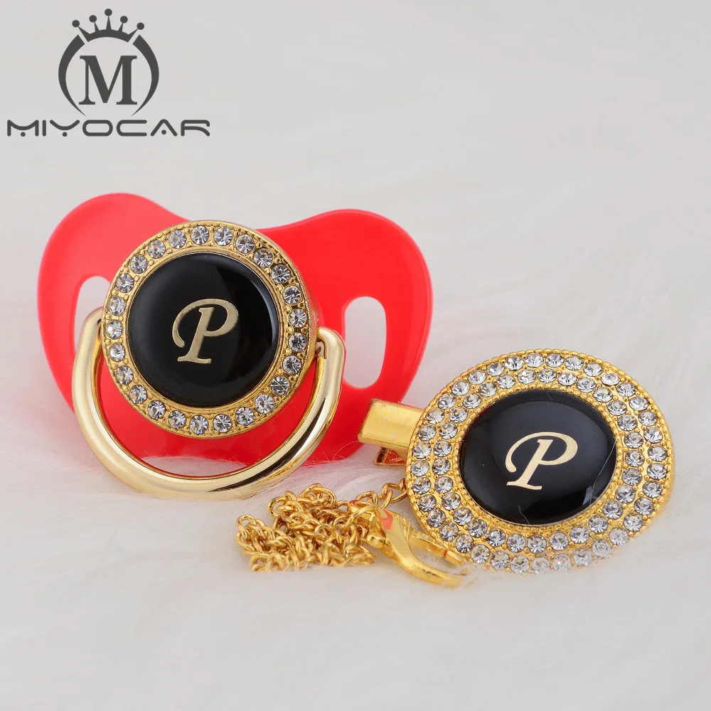 Миокар имя инициала буква P элегантная Серебряная соска и зажим без бисфенола А