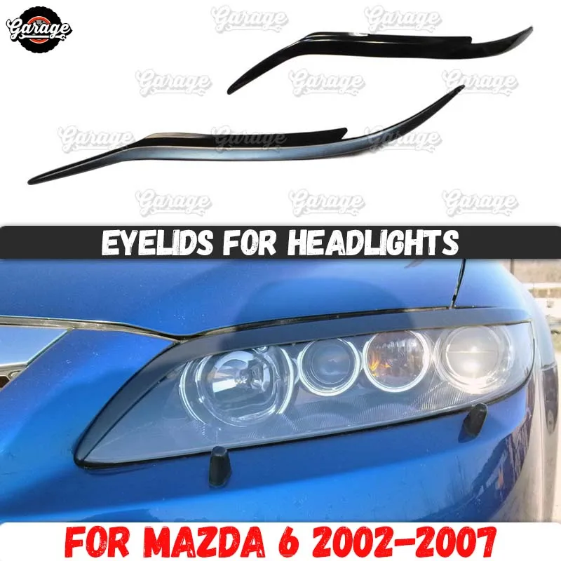 Чехлы для фар Mazda 6 2002-2007 пластиковые накладки из АБС-пластика изгиб бровей