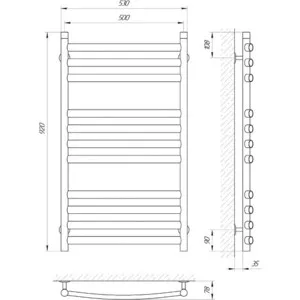 Towel rail water Laris Classic Premium p11 500x900 (73207320) For bathroom holder rack radiator electric heated towels Racks Hardware Fixture Home