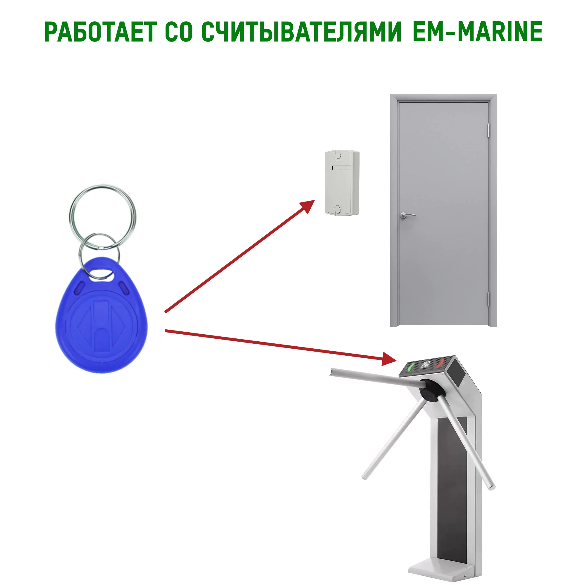 EM-Marine 125 кГц (5 шт.) не перезаписываемый бесконтактный брелок с кодом для