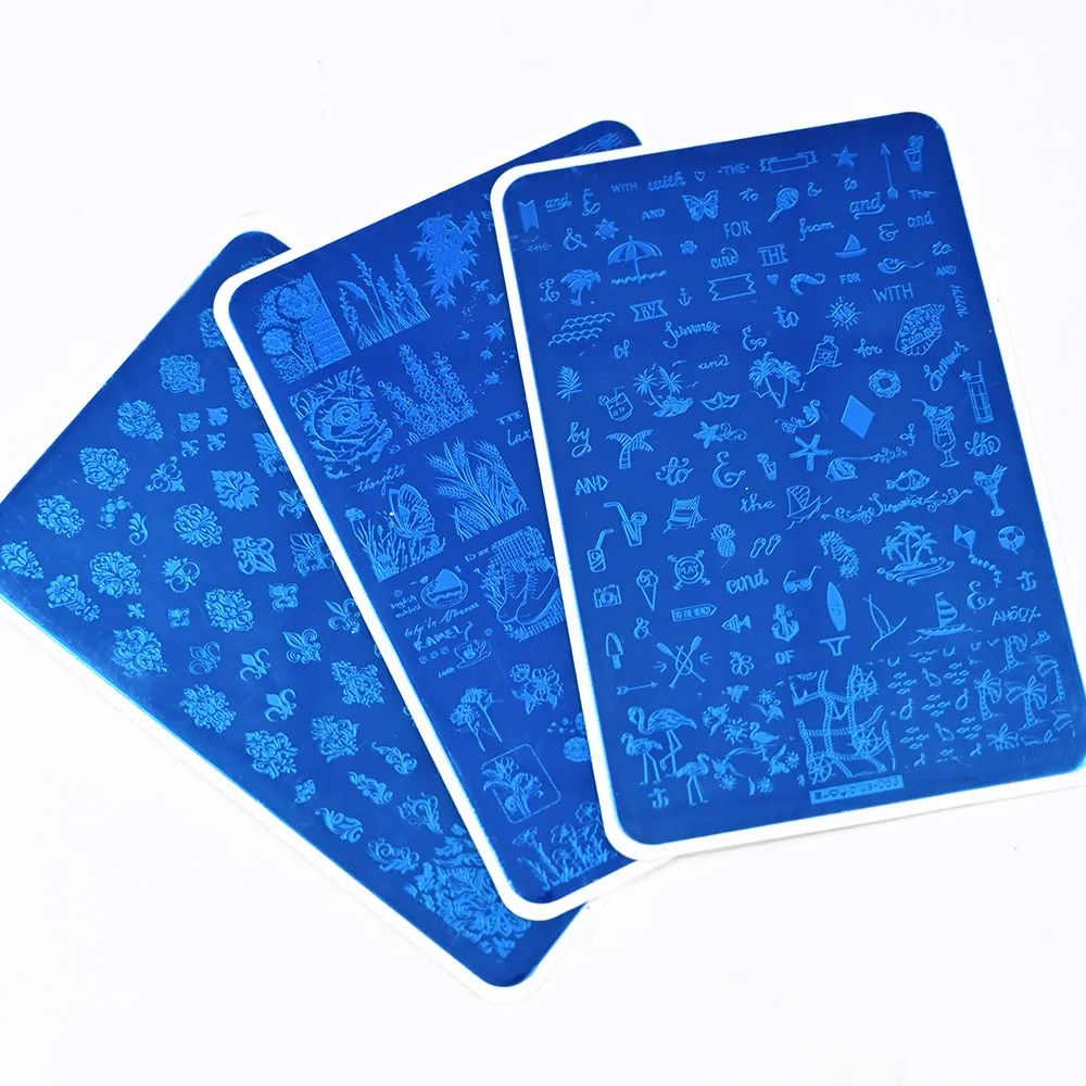 1pcs 14.5*9.5 cm Stainless Steel Nail Stamping Plates Flower Animal Plant Nail Art Stamp Template Image Stencil KO-04