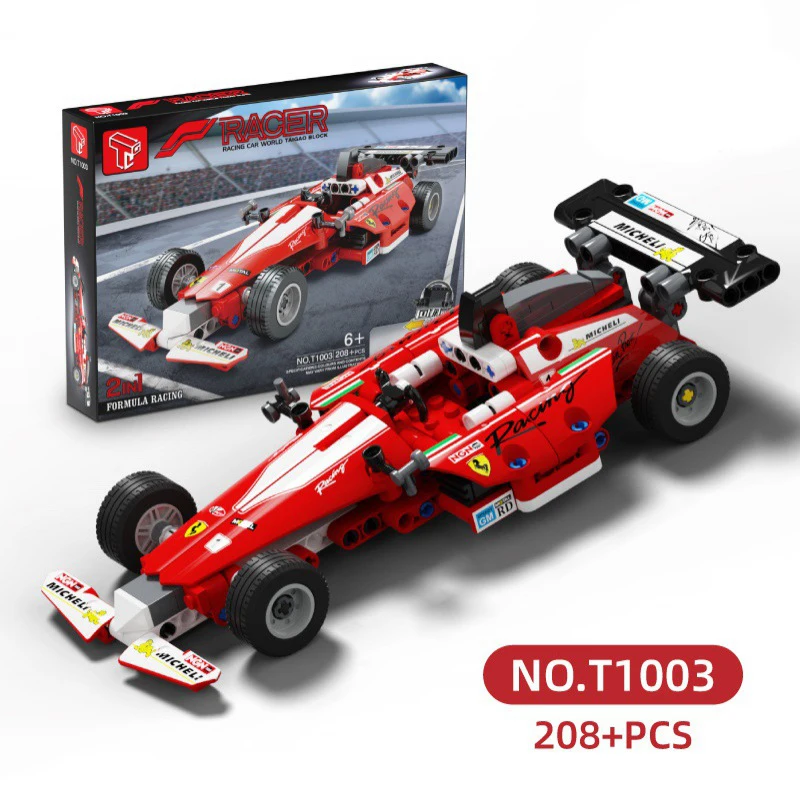 

Champion Red Pull Back Formula Racing Technical Car Building Block City Expert Racer Vehicle Bricks Assembly Kids Toys Gifts