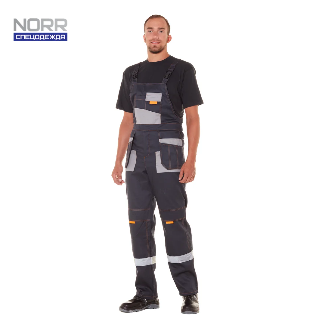 Полукомбинезон рабочий NORR Спецодежда мужской хлопок серый |