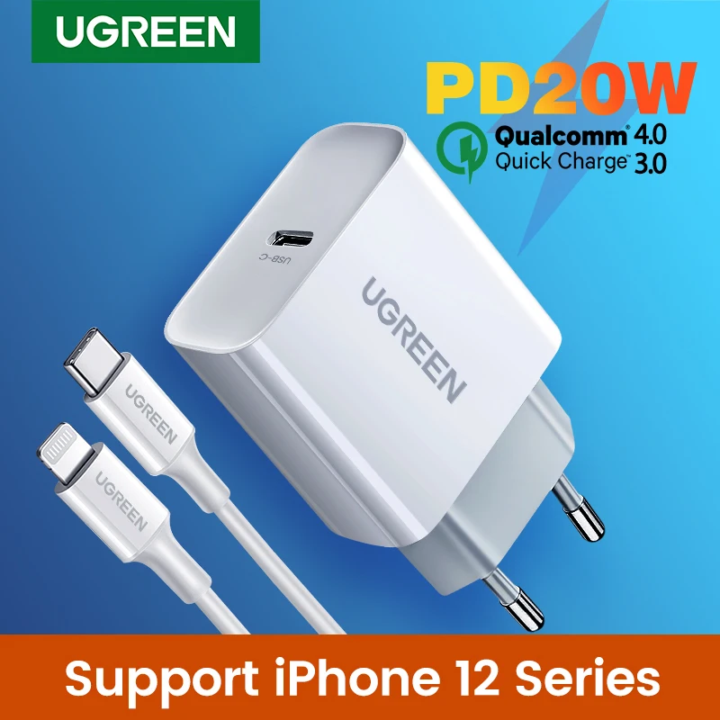 aliexpress - UGREEN Quick Charge 4.0 3.0 QC PD Charger 20W QC4.0 QC3.0 USB Type C Fast Charger for iPhone 12 X Xs 8 Xiaomi Phone PD Charger