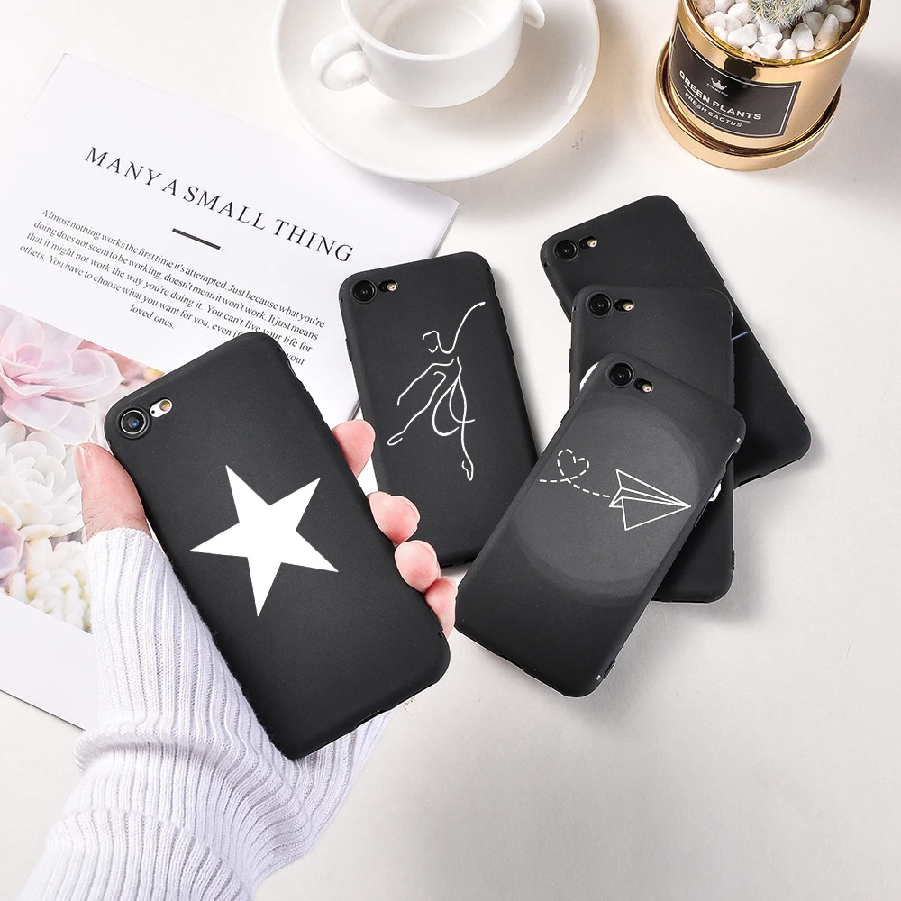 Милый простой чехол для телефона iPhone X XS MAX XR 11 Pro 7 8 6 6s Plus черный силиконовый мягкий
