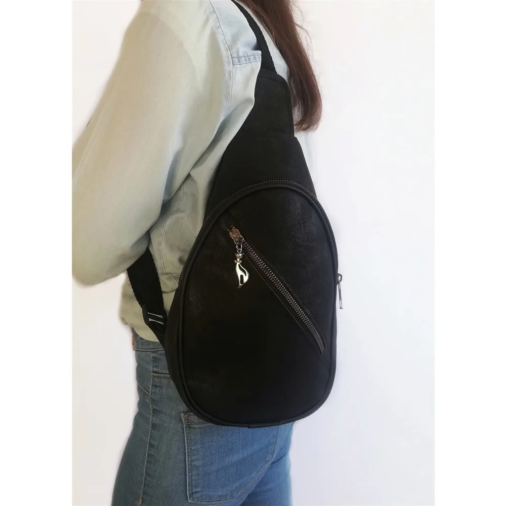 Siyah Kadın Çapraz Bel Ve Omuz Çantası