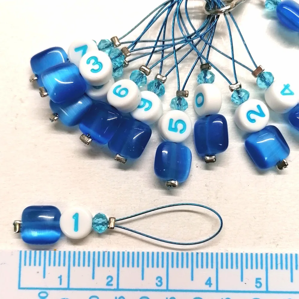 Маркеры c цифрами для вязания на тросике набор из 10 штук | Дом и сад