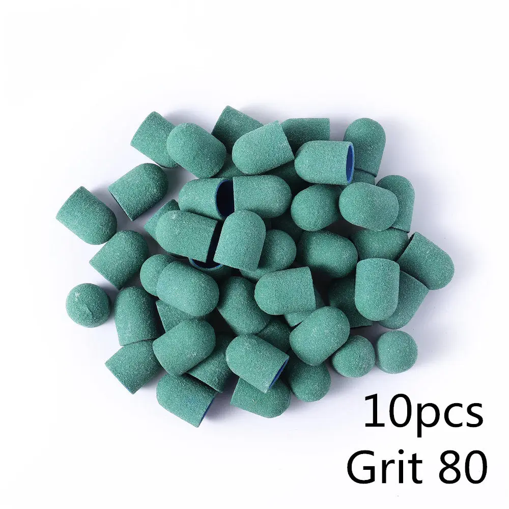 10pcs BNG 10/20 штук 13*19 шлифовальный блок Кепки для профессионального педикюра, инструмент для ухода за ногами фиолетового и зеленого цветов, шлифовальной ленты, Электрический Фрезер для ногтей искусство 80/120/180 - Цвет: 10pcs