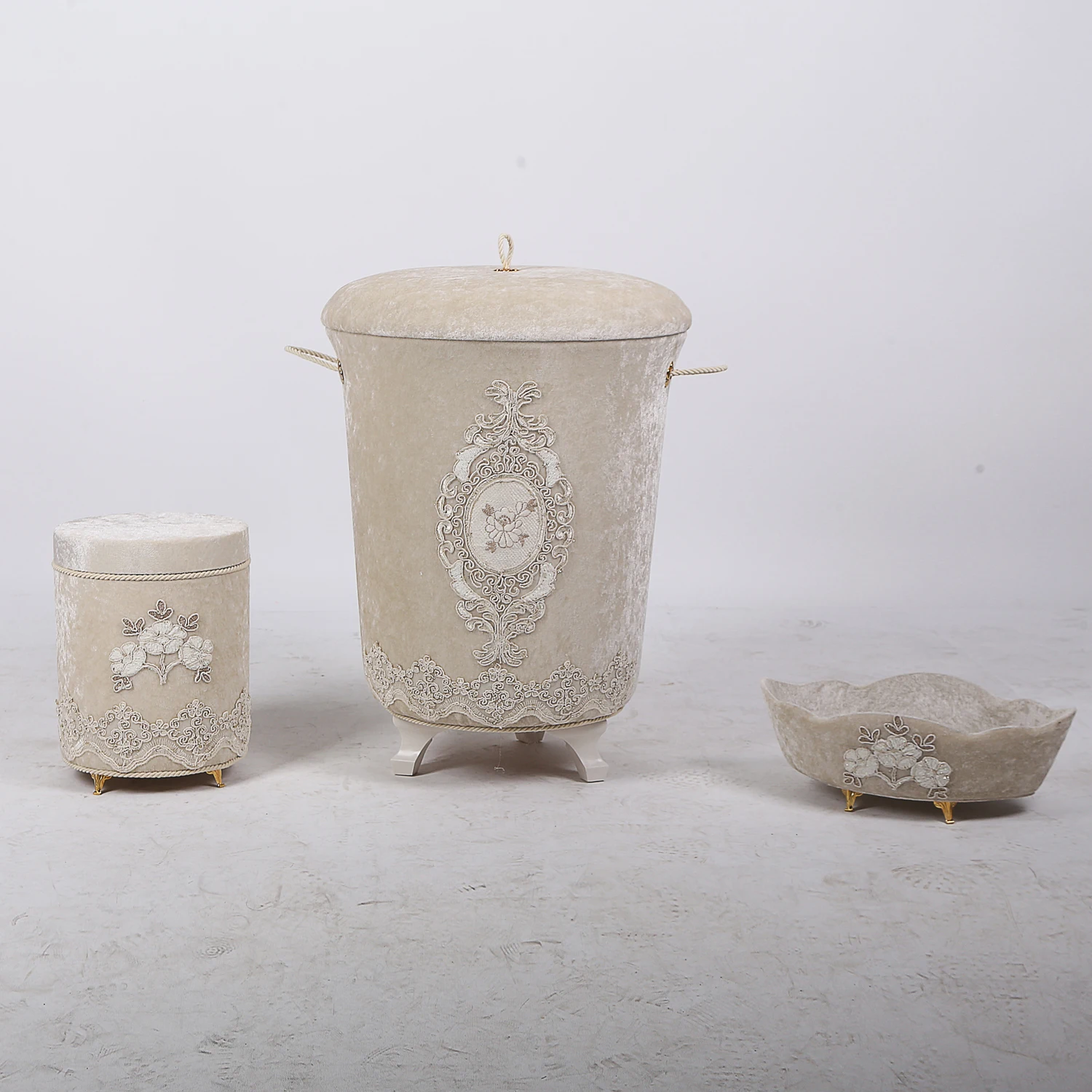 Offerte Bonny Home Esclusivo Beige 6 Pezzi Set Di Cestini Per Biancheria E Set Di Tappetini Da Bagno Organizzatore Deposito Di Vestiti Sporchi E Tappeti Da Bagno