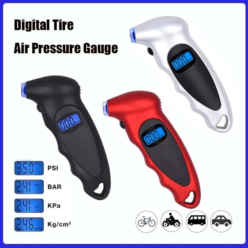 

Digital Tire Tyre Gauge LCD Display Tire Air Pressure Tester Backlight Tire Diagnostic Tool For Car Truck Motorcycle Bike