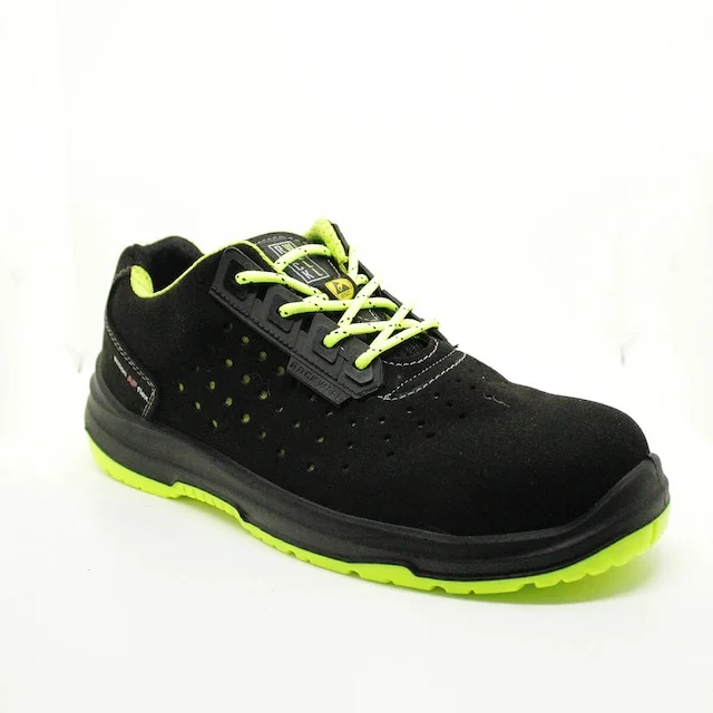 

Rockwell Neon S1P Composite Toed Suede Leather Safety Work Shoes Black Unisex