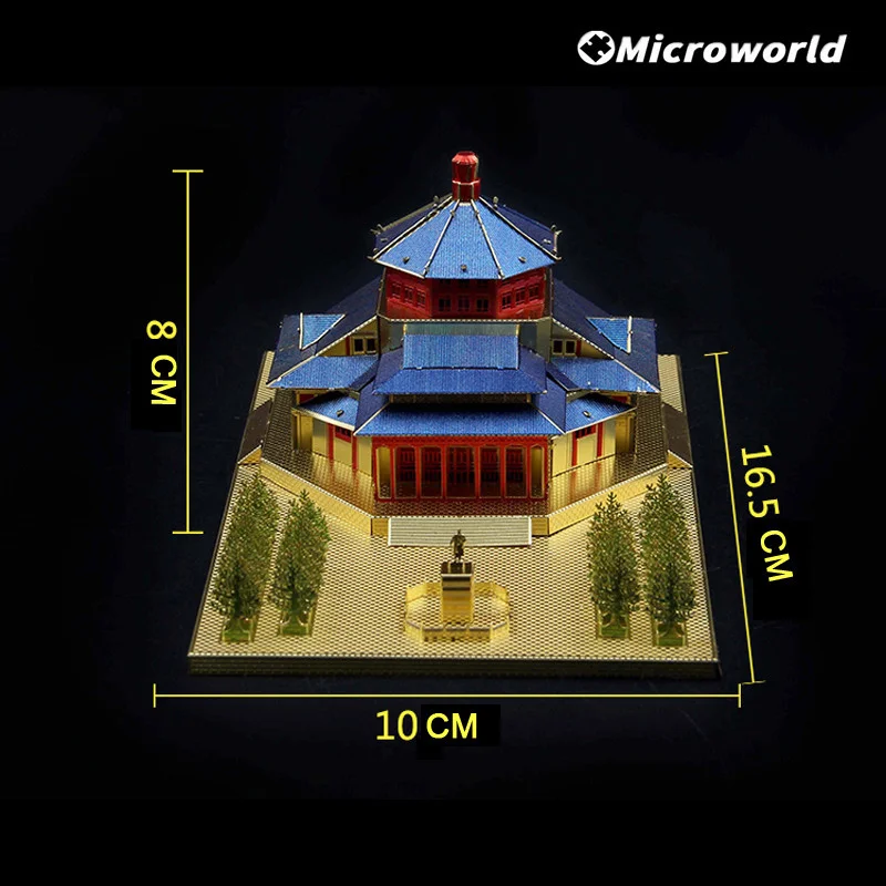 

Microworld 3D Metal Puzzle Sun Yat Sen Memorial Hall Building Model DIY 3D Laser Cutting Jigsaw Nano Puzzle Desktop Decoration