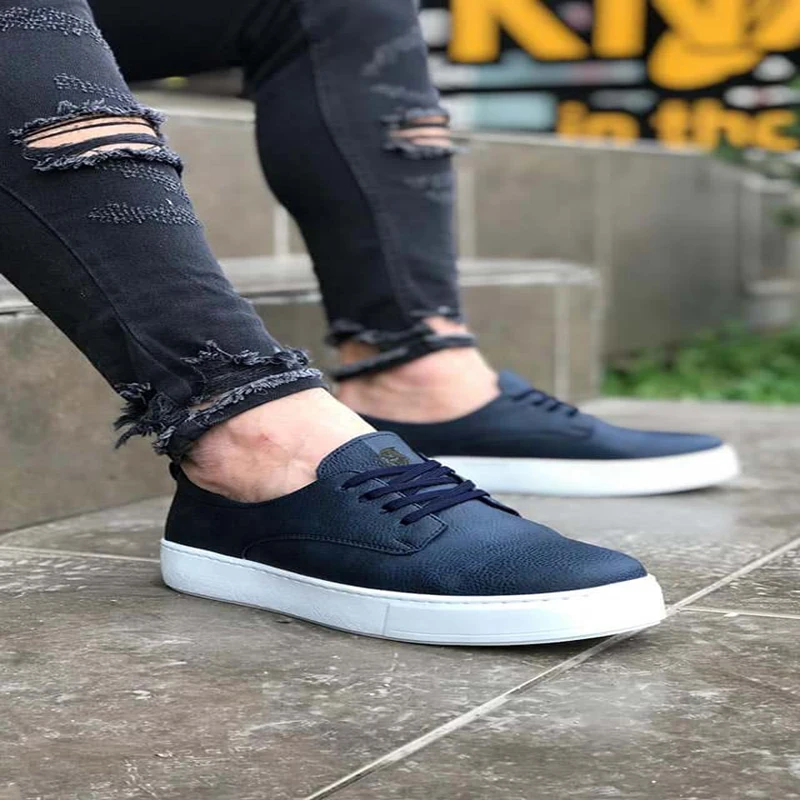 

Knack Daily Shoes 077 Navy Blue Male Seasonal Comfortable Orthotic Insole Sneaker Spring and Summer Fashion Sport Lace-Up Style