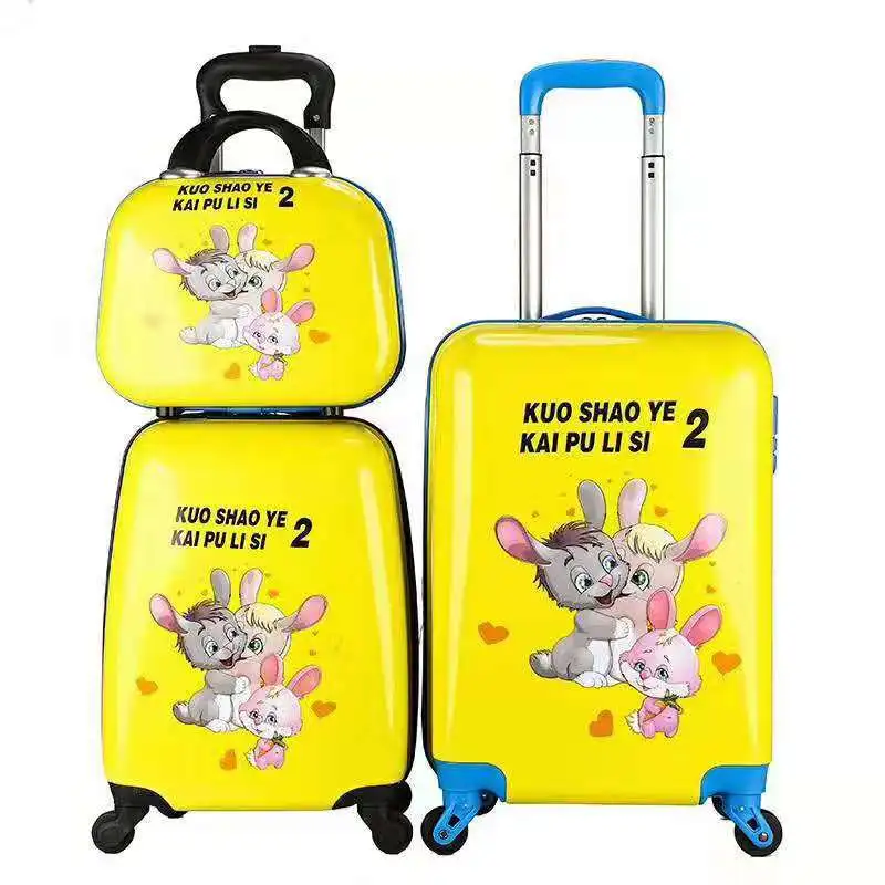 14&quot16&quot18&quot19&quot20 Inch Travel Luggage With Wheels Kids Trolley Suitcase 2 Pcs Sets Cosmetic Bag Boarding Case For Boys And Girls |