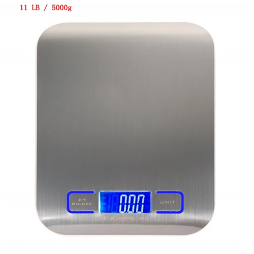 Show 11LB/5000g Цифровые кухонные весы Нержавеющая сталь Пособия по кулинарии Еда измерительные инструменты светодиодный электронный дисплей Вес весы - Цвет: Show