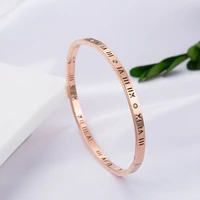 trendy crystal bracelets for women lover stainless steel rose gold color roman explosion bangle bracelets korean fashion jewelry