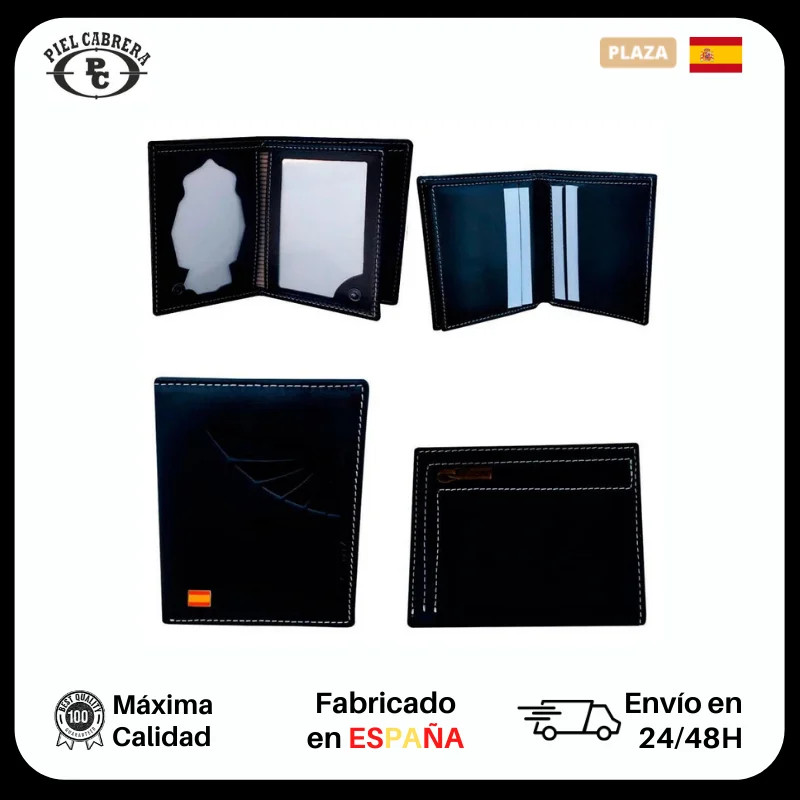 Бумажник модель знака национальной полиции чёрный цвет изготовленный из