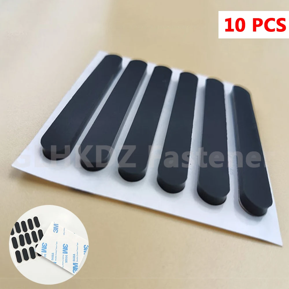 

10pcs Thickness 2mm, Width 6mm, Length 10-33mm Oval Strong Self Adhesive Backing Silicone Rubber Furniture Pads Non-slip Spacers