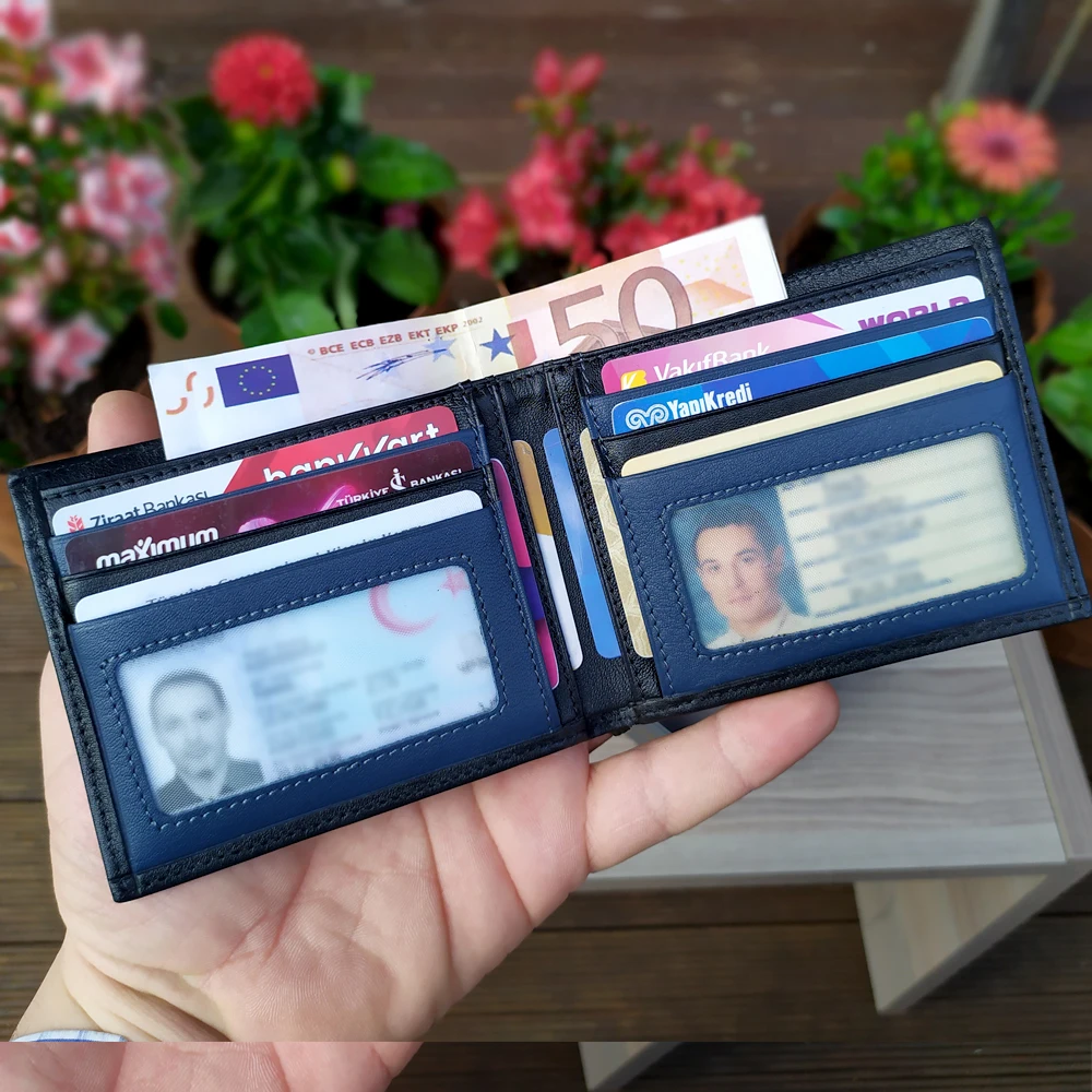 Роскошный мужской кошелек из натуральной кожи держатель для карт качественный